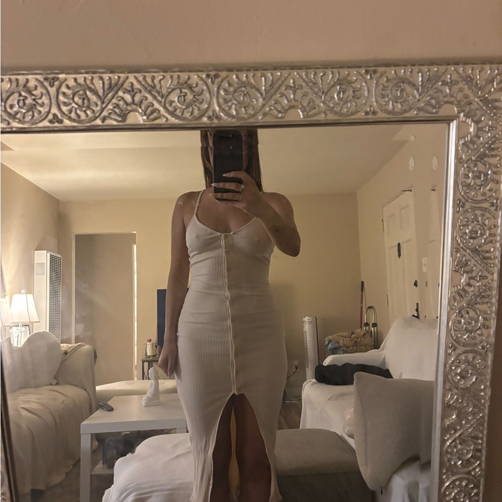 Princess Polly Cream Backless Dress